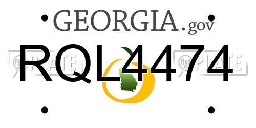 RQL4474 Georgia License Plate