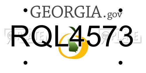 RQL4573 Georgia License Plate