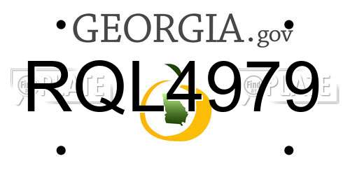 RQL4979 Georgia License Plate