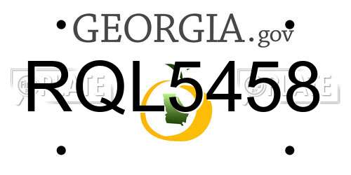 RQL5458 Georgia License Plate