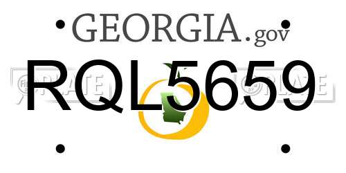 RQL5659 Georgia License Plate