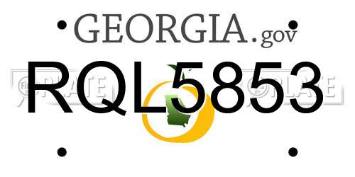 RQL5853 Georgia License Plate