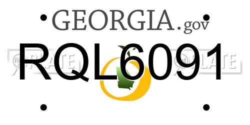 RQL6091 Georgia License Plate