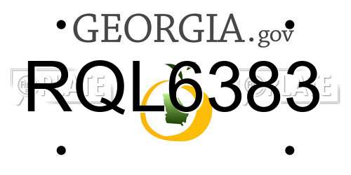 RQL6383 Georgia License Plate