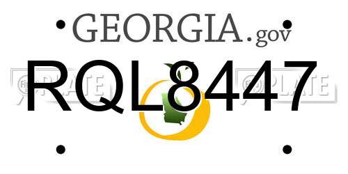 RQL8447 Georgia License Plate