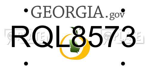 RQL8573 Georgia License Plate