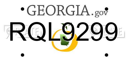 RQL9299 Georgia License Plate
