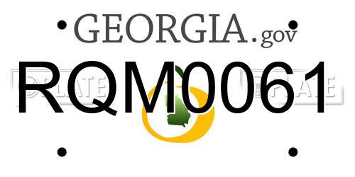 RQM0061 Georgia License Plate