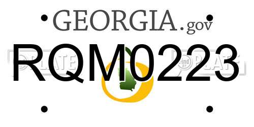 RQM0223 Georgia License Plate