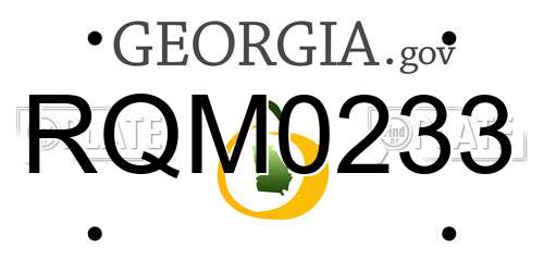 RQM0233 Georgia License Plate