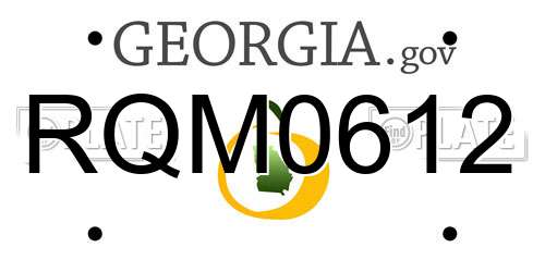 RQM0612 Georgia License Plate