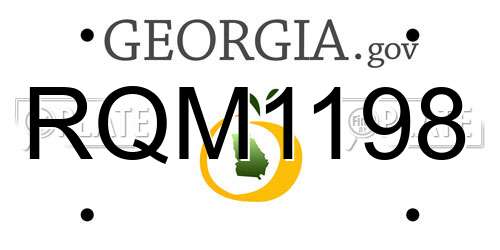 RQM1198 Georgia License Plate