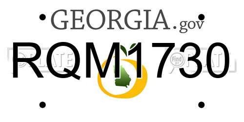 RQM1730 Georgia License Plate