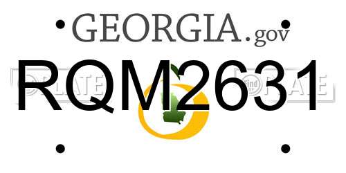 RQM2631 Georgia License Plate