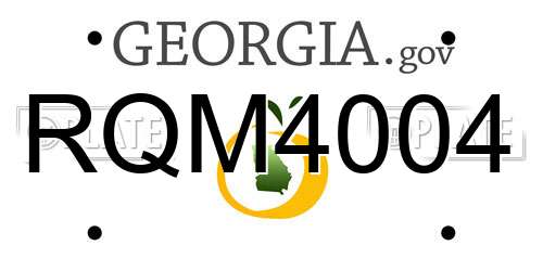 RQM4004 Georgia License Plate