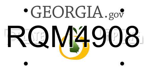 RQM4908 Georgia License Plate