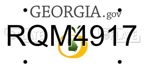 RQM4917 Georgia License Plate