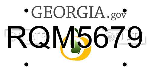 RQM5679 Georgia License Plate
