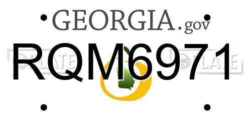 RQM6971 Georgia License Plate