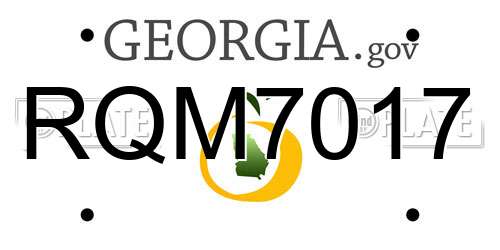 RQM7017 Georgia License Plate