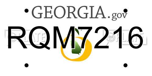 RQM7216 Georgia License Plate