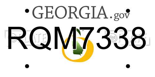 RQM7338 Georgia License Plate