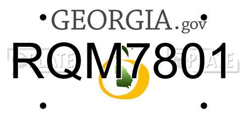 RQM7801 Georgia License Plate