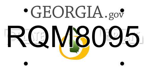 RQM8095 Georgia License Plate