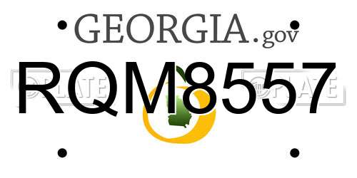 RQM8557 Georgia License Plate