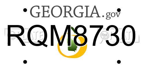 RQM8730 Georgia License Plate