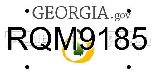 RQM9185 Georgia License Plate