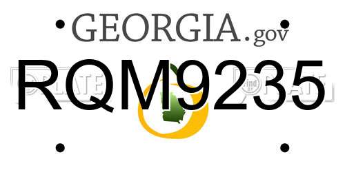 RQM9235 Georgia License Plate