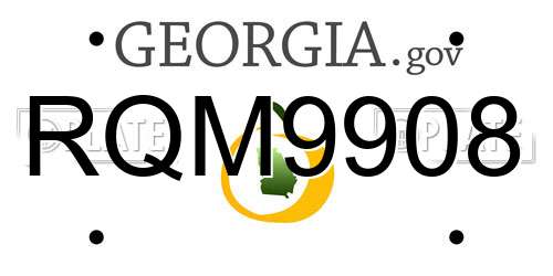 RQM9908 Georgia License Plate