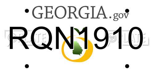 RQN1910 Georgia License Plate