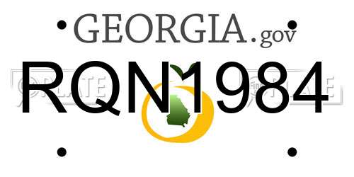 RQN1984 Georgia License Plate