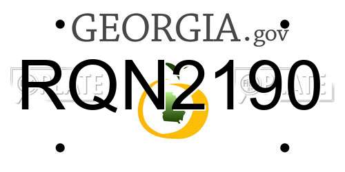 RQN2190 Georgia License Plate