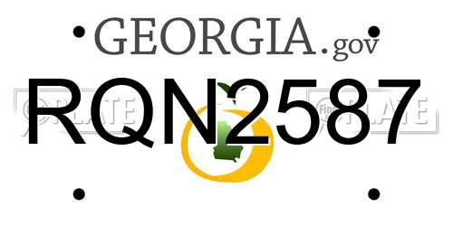 RQN2587 Georgia License Plate