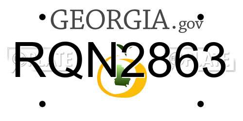 RQN2863 Georgia License Plate
