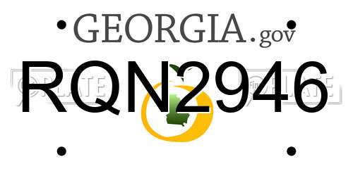 RQN2946 Georgia License Plate