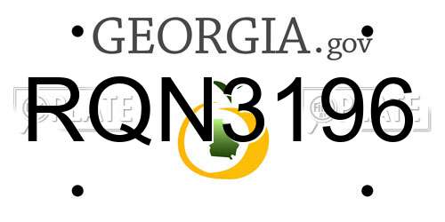 RQN3196 Georgia License Plate
