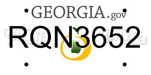 RQN3652 Georgia License Plate