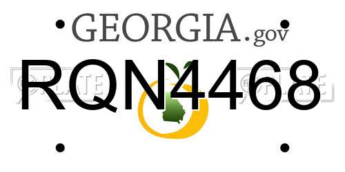 RQN4468 Georgia License Plate