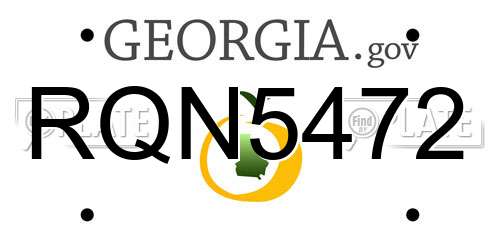 RQN5472 Georgia License Plate