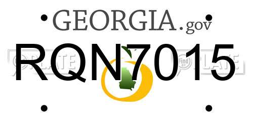 RQN7015 Georgia License Plate