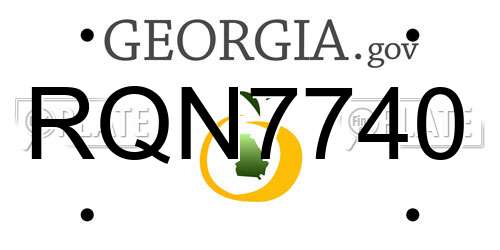RQN7740 Georgia License Plate