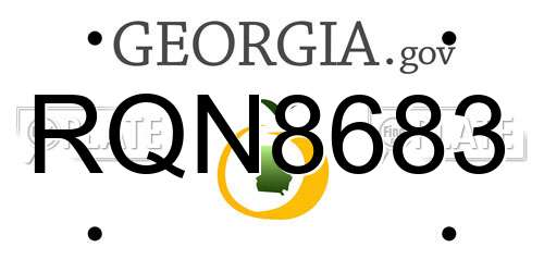 RQN8683 Georgia License Plate
