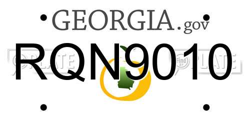 RQN9010 Georgia License Plate