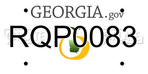 RQP0083 Georgia License Plate