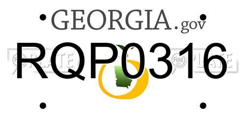 RQP0316 Georgia License Plate