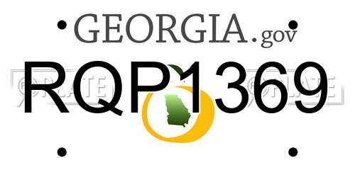 RQP1369 Georgia License Plate